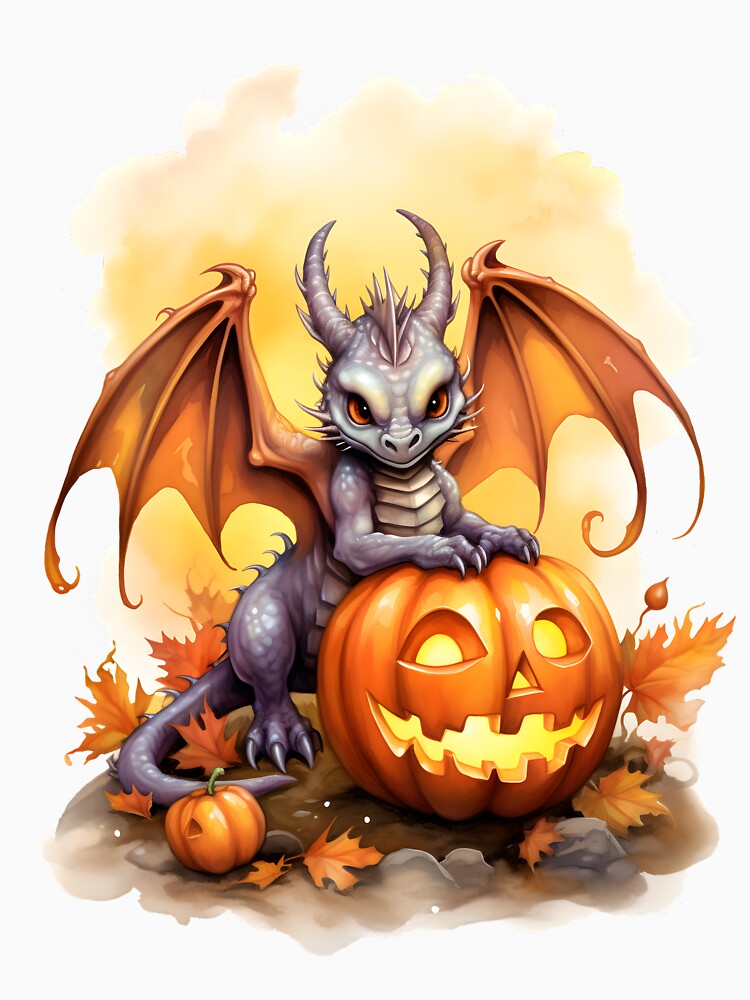 Enchanting Halloween Dragon Design - Spook-tacular Jack-o'-Lanterns and More! by Moo7shop T-Shirts, Hoodie,... (Image 3)