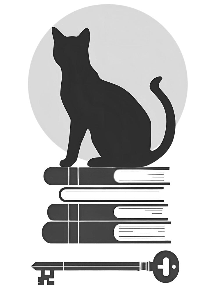 Dark Academia Design: Cat, Moon, Books, Key by Dark Academia Archives T-Shirts, Hoodie, Sweatshirt (Image 3)