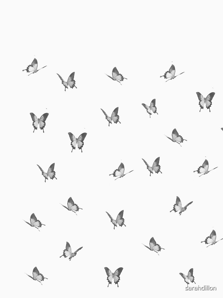 Butterflies (Black & White) by sarahdillon T-Shirts, Hoodie, Sweatshirt | BlankRebels.com (Image 3)