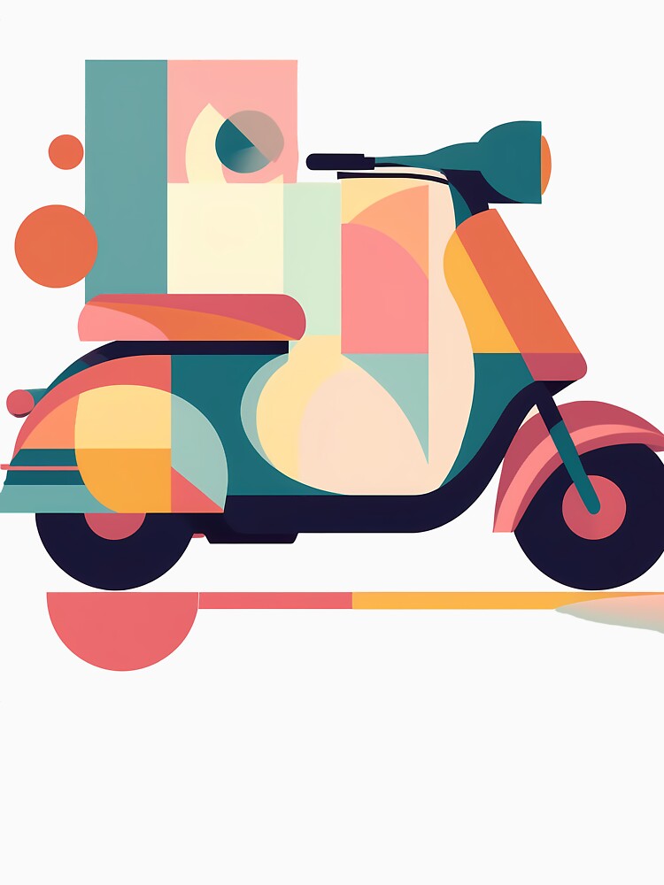 Scooter as Minimal Bauhaus Style Art by OzzFrequency T-Shirts, Hoodie, Sweatshirt | BlankRebels.com (Image 3)