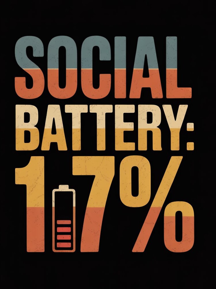 Social Battery T-Shirt – Funny Introvert Quote for Daily Mood by KCllection Hoodie, Sweatshirt | BlankRebels.com (Image 3)