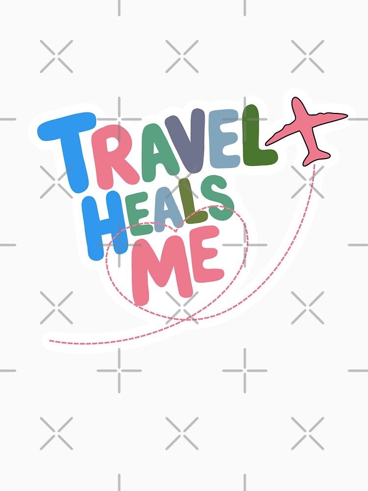 Travel Heals Me – Cute Travel Quote with Airplane | Inspirational Travel Design by PTMinimalShop T-Shirts,... (Image 3)
