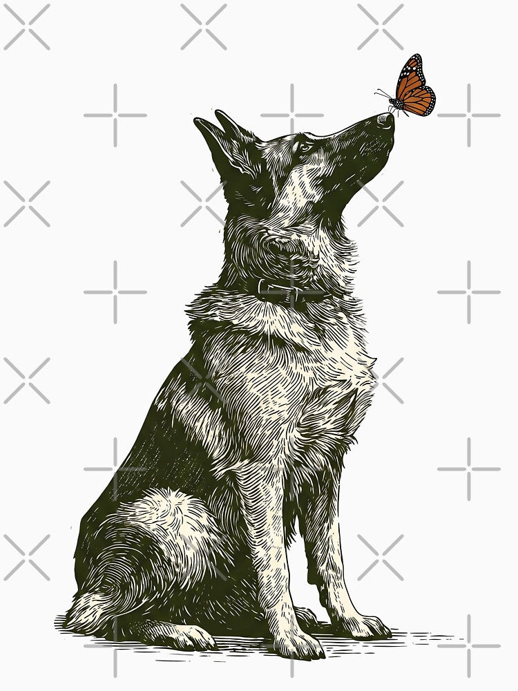 German Shepherd Butterfly by TeeARTHY