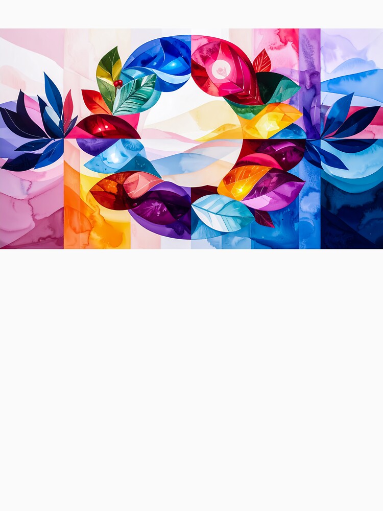 Color Leaves Harmony – Botanical Abstract Composition by NizuCaCi T-Shirts, Hoodie, Sweatshirt | BlankRebels.com (Image 3)