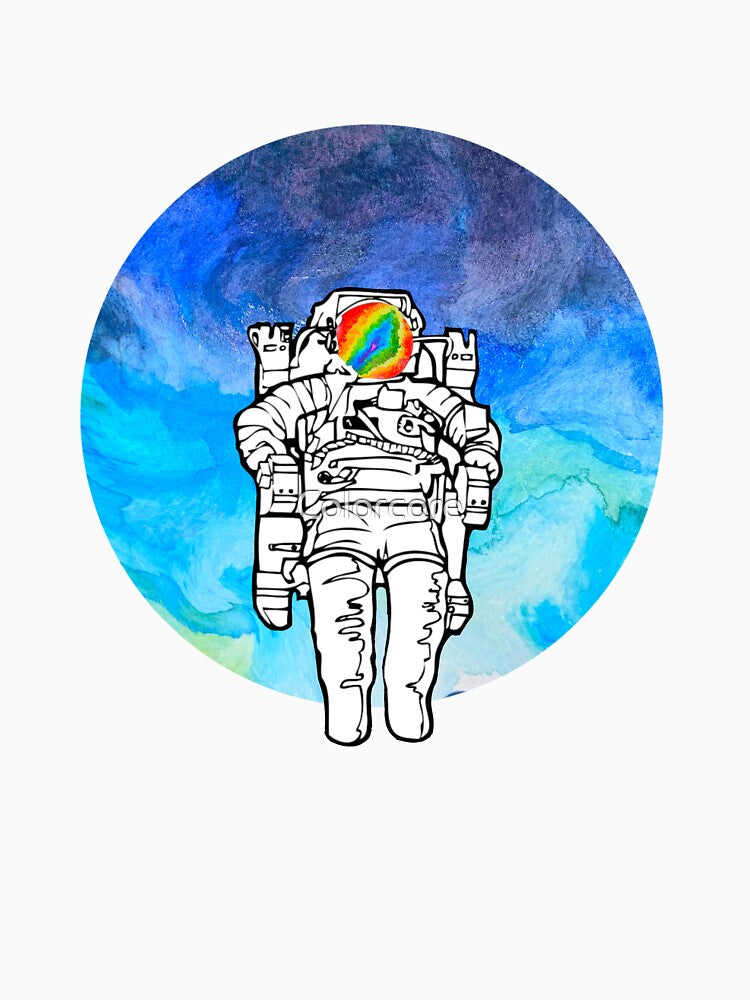 Abstract Astronaut and Blue Planet | Psychedelic Astronaut Art by Colorcore T-Shirts, Hoodie, Sweatshirt (Image 3)