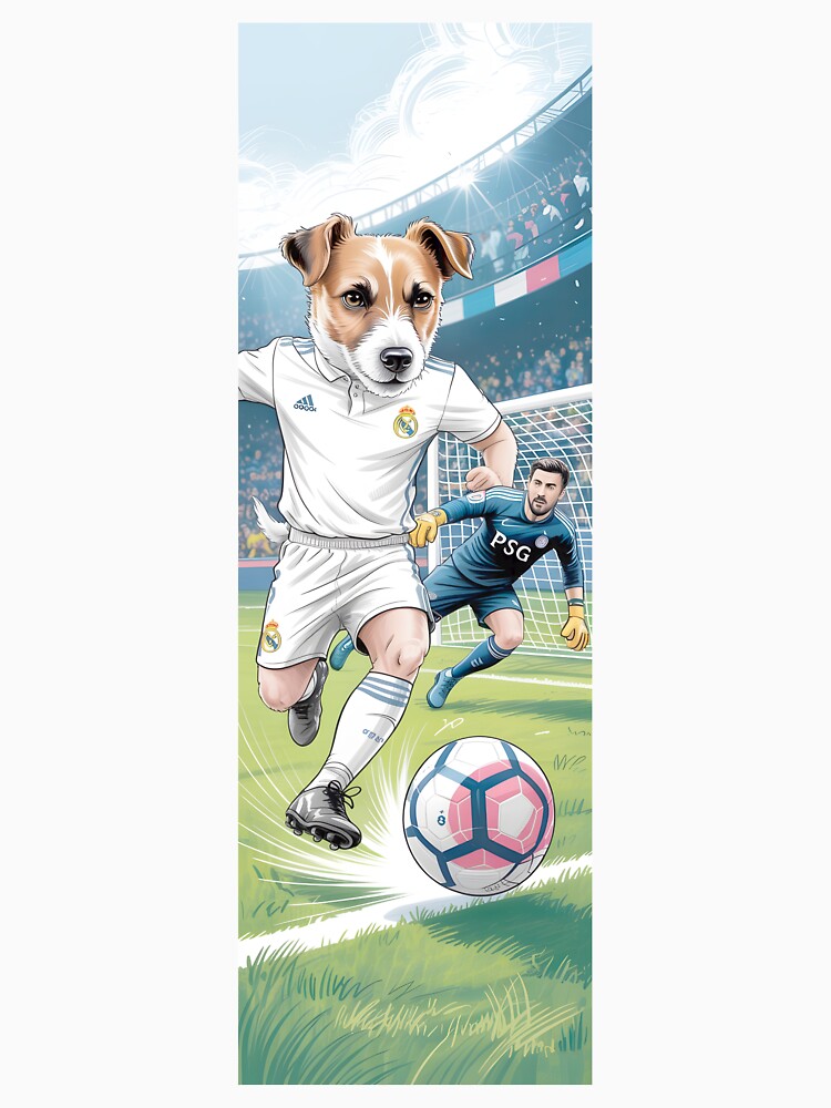 Fun Dog Playing Soccer Vs Goalie Cartoon Art By Merch, Limited Edition by COOPERFRINK
