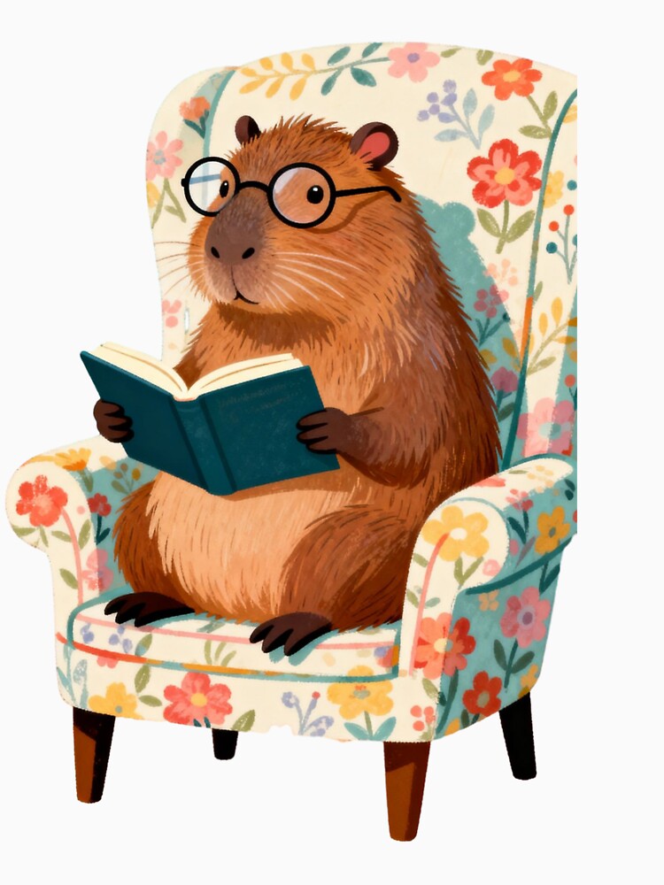 Just One More Chapter…Retro Capybara Book Club by HappySproutArt T-Shirts, Hoodie, Sweatshirt | BlankRebels.com (Image 3)