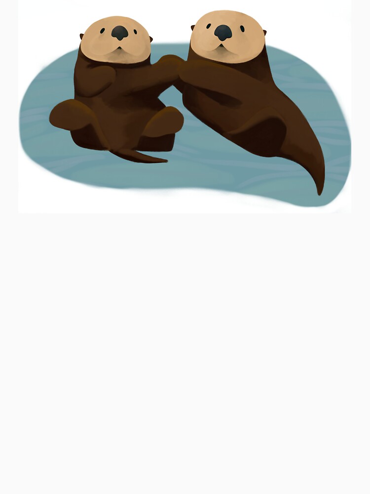 Sweet sea otters holding hands (white background) by Sage8 T-Shirts, Hoodie, Sweatshirt | BlankRebels.com (Image 3)
