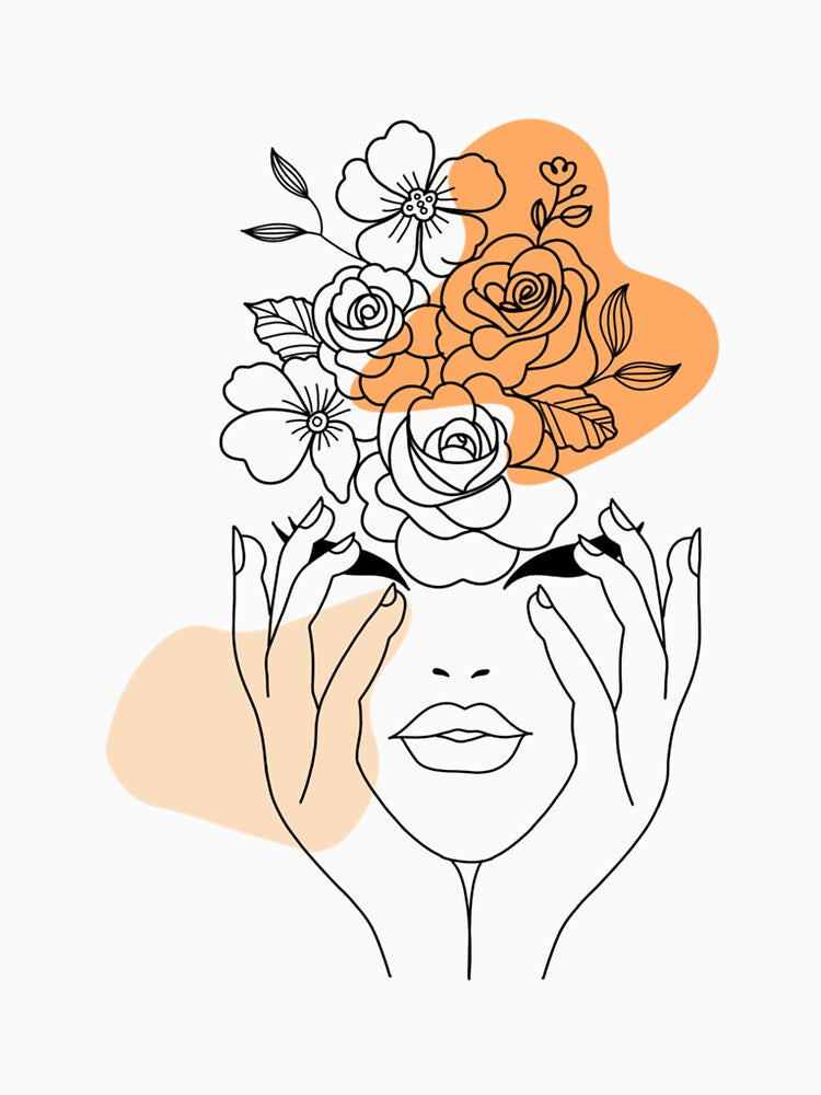 Minimal Line Art Woman with Flowers by valexni T-Shirts, Hoodie, Sweatshirt | BlankRebels.com (Image 3)