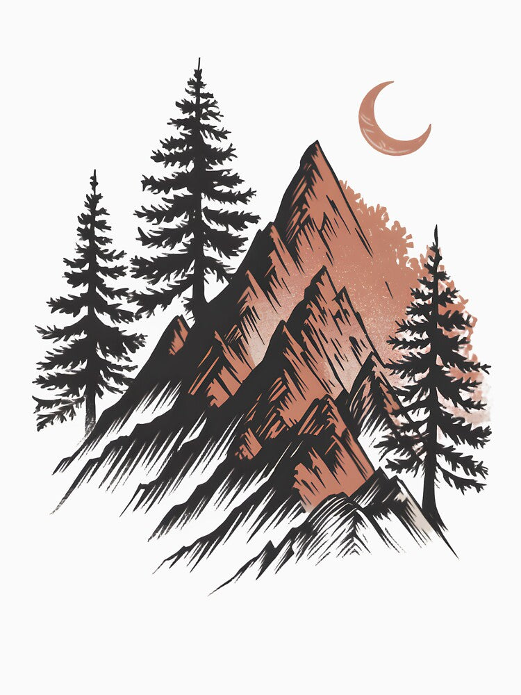 Crescent Moon Mountain Range by AnamMHavan T-Shirts, Hoodie, Sweatshirt | BlankRebels.com (Image 3)
