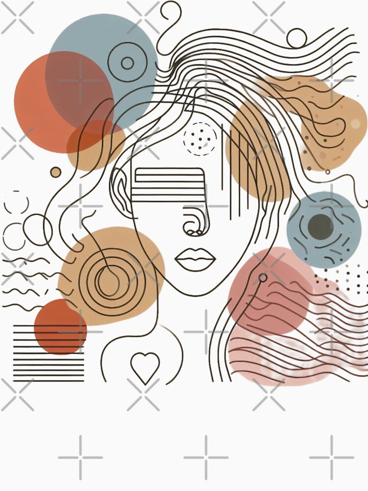 One line woman face drawing, Abstract minimal female single line art by MusesWhispers T-Shirts, Hoodie, Sweatshirt (Image 3)