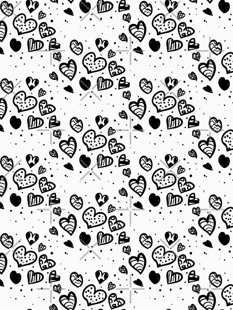 Hand Drawn Doodle Hearts Valentine Love Pattern by risingrocket T-Shirts, Hoodie, Sweatshirt | BlankRebels.com (Image 3)