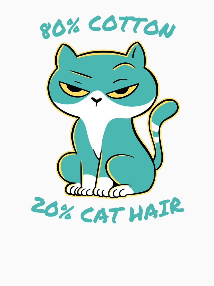 80% Cotton 20% Cat Hair Cat Design, Cat Lover Shirts, Pet Lover Shirt, Cat Owner Shirt, Cool Cat Shirts, Funny... (Image 3)