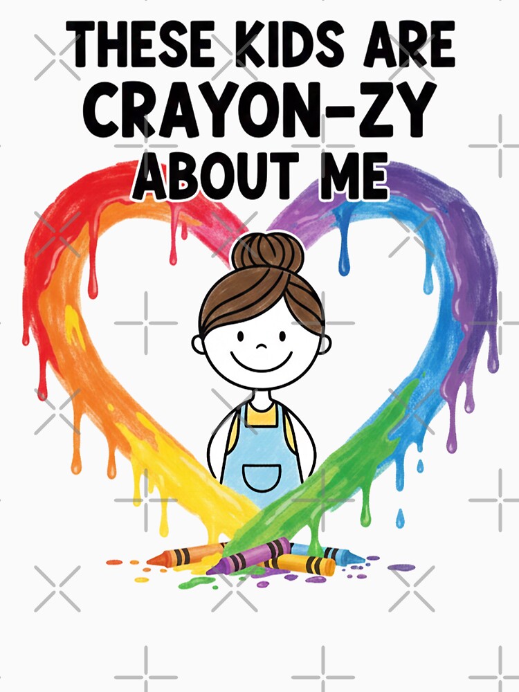 These Kids Are Crayon-zy About Me – Funny Teacher Rainbow Heart Design by PixelQ T-Shirts, Hoodie, Sweatshirt (Image 3)