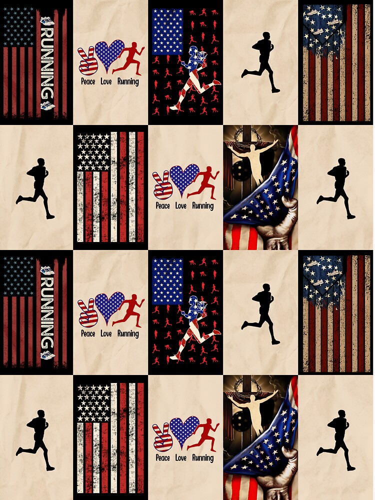 Running American Flag Retro Art by RoslynArt T-Shirts, Hoodie, Sweatshirt | BlankRebels.com (Image 3)
