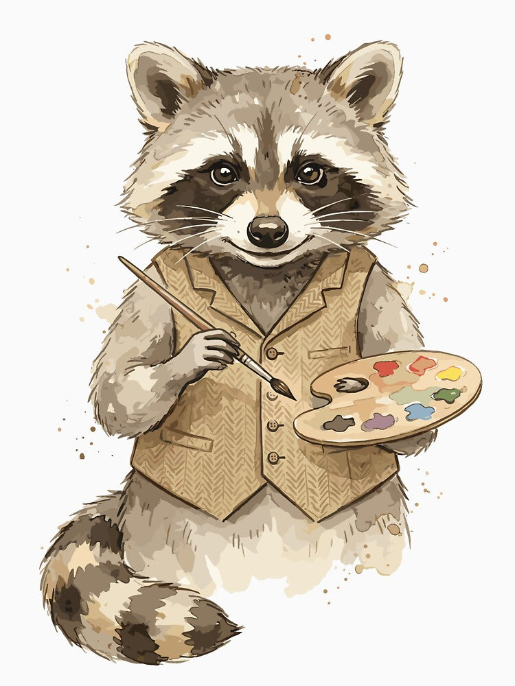 Light Academia: Painter Raccoon by bapupa T-Shirts, Hoodie, Sweatshirt | BlankRebels.com (Image 3)