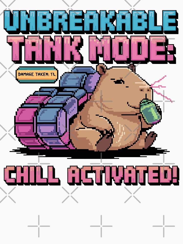 Unbreakable Tank Mode Capybara – Gaming Pixel Art by NaturePixel T-Shirts, Hoodie, Sweatshirt | BlankRebels.com (Image 3)