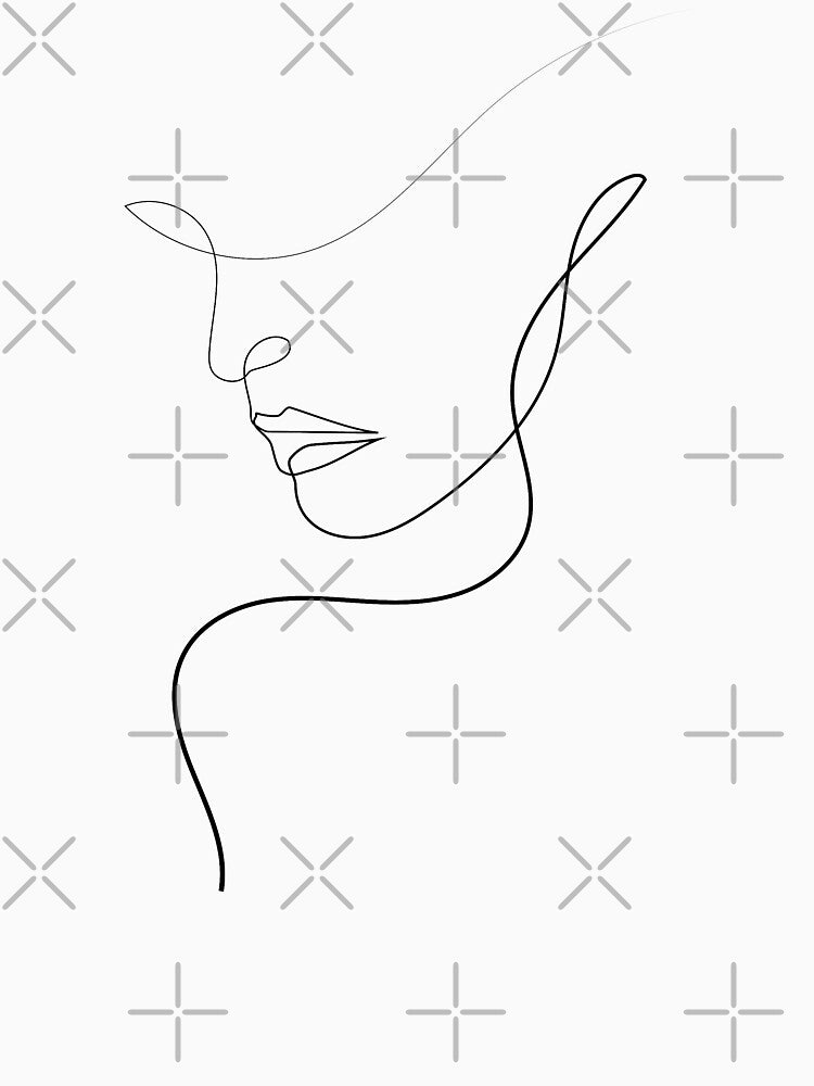 Woman With Hat | One Line Artist | Minimal Art | One Line Art | Minimalist by One-Line-Artist T-Shirts, Hoodie,... (Image 3)
