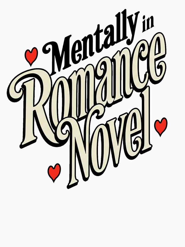 Mentally in Romance Novel Sticker – Cute Retro Script Romance Reader Aesthetic by kirarishop T-Shirts, Hoodie,... (Image 3)