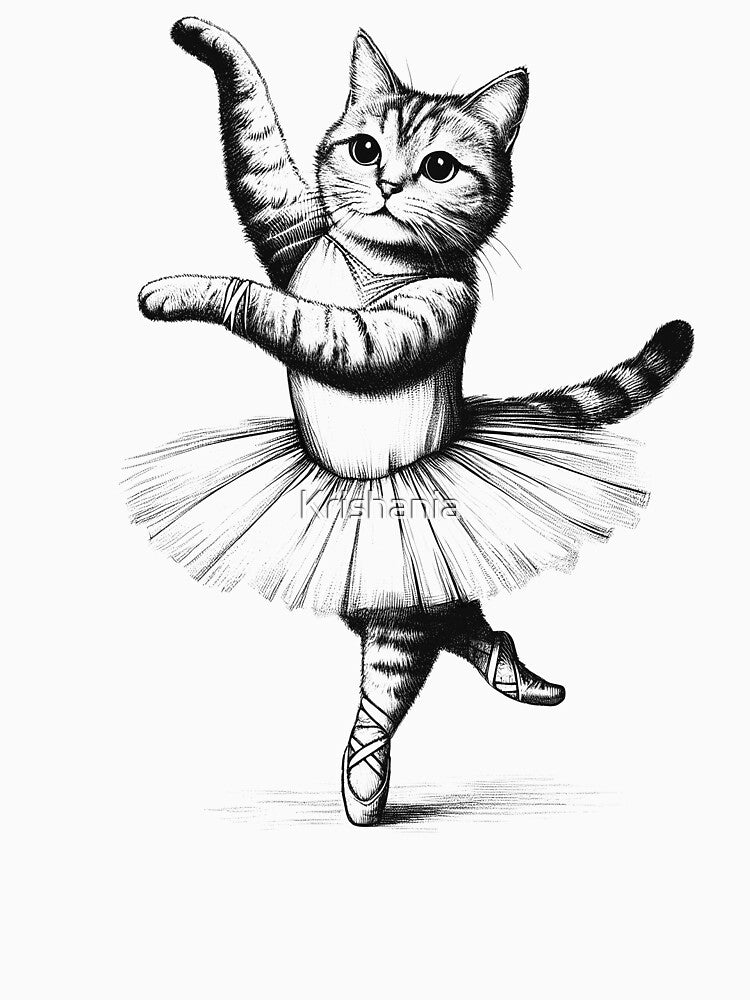 Cat Dancing Ballet Dancer by Kimberley King Art  King Art T-Shirts, Hoodie, Sweatshirt | BlankRebels.com (Image 3)