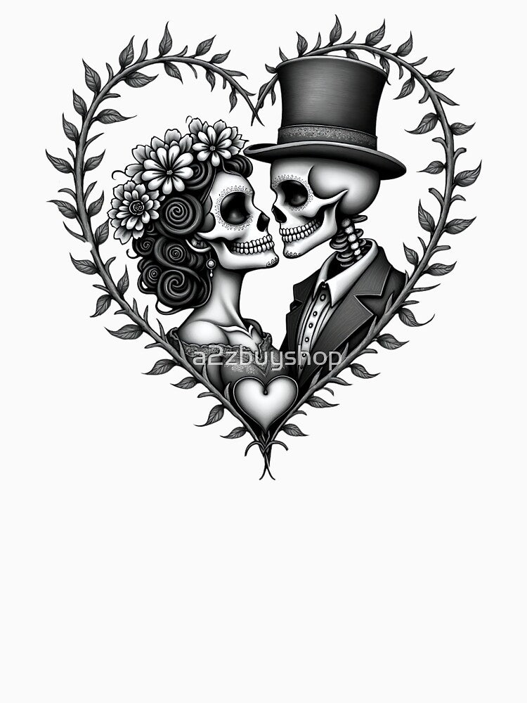 sugar skull love couple by a2zbuyshop T-Shirts, Hoodie, Sweatshirt | BlankRebels.com (Image 3)