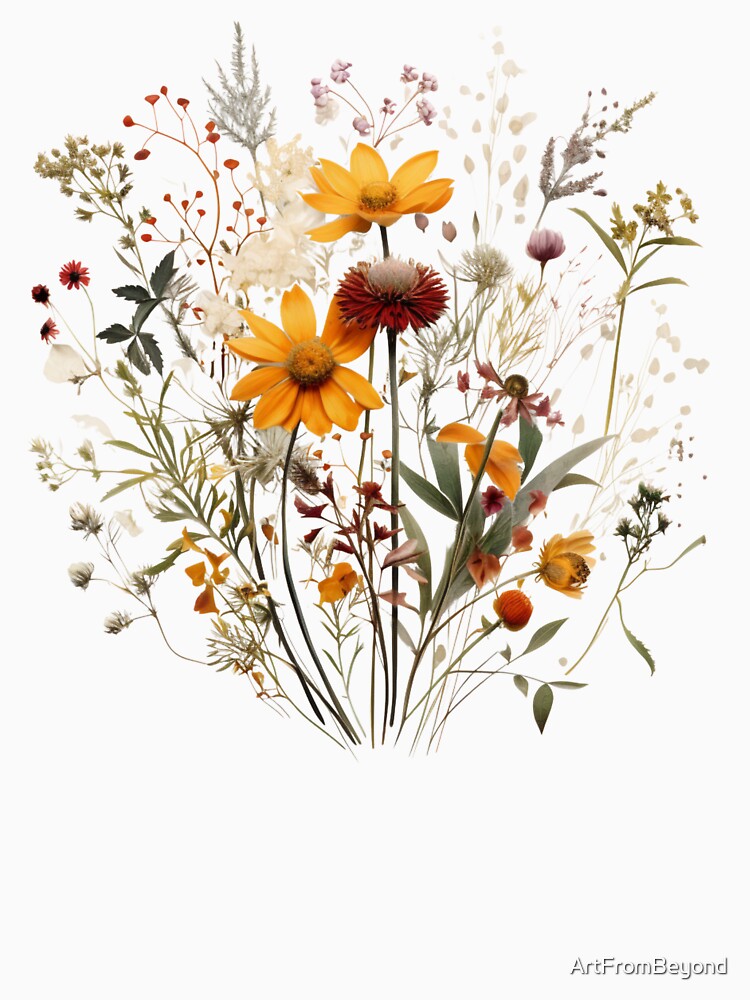 Autumn Wild Flowers Botanical Flower Nature by ArtFromBeyond T-Shirts, Hoodie, Sweatshirt | BlankRebels.com (Image 3)