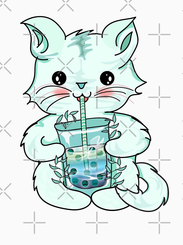cat boba tea bubble l cat drinking boba by Bossin T-Shirts, Hoodie, Sweatshirt | BlankRebels.com (Image 3)