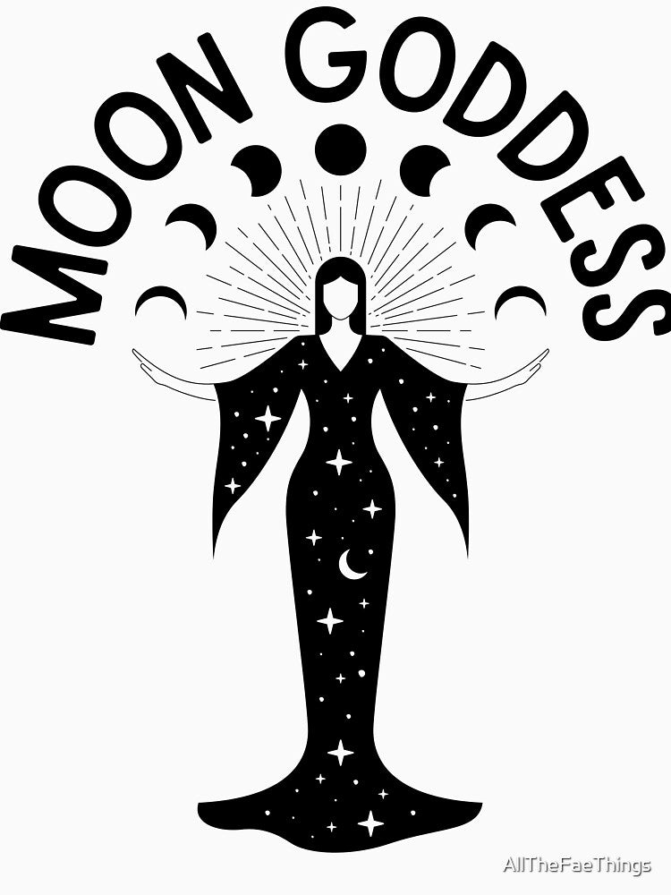 Moon Goddess 2 (for light backgrounds) by AllTheFaeThings T-Shirts, Hoodie, Sweatshirt | BlankRebels.com (Image 3)
