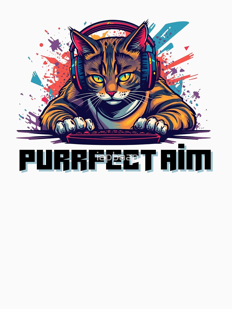 Purrfect Aim gamer - cat by iapbaap T-Shirts, Hoodie, Sweatshirt | BlankRebels.com (Image 3)