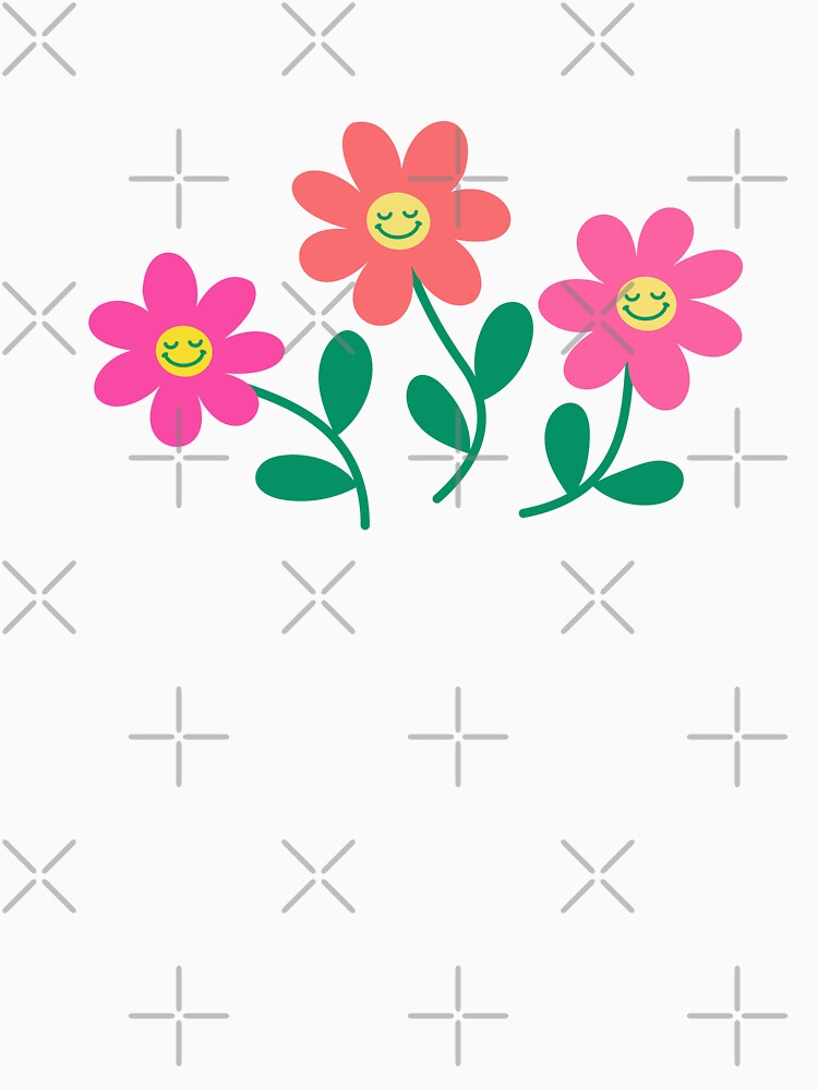 Three smiling flowers by Jea-la T-Shirts, Hoodie, Sweatshirt | BlankRebels.com (Image 3)