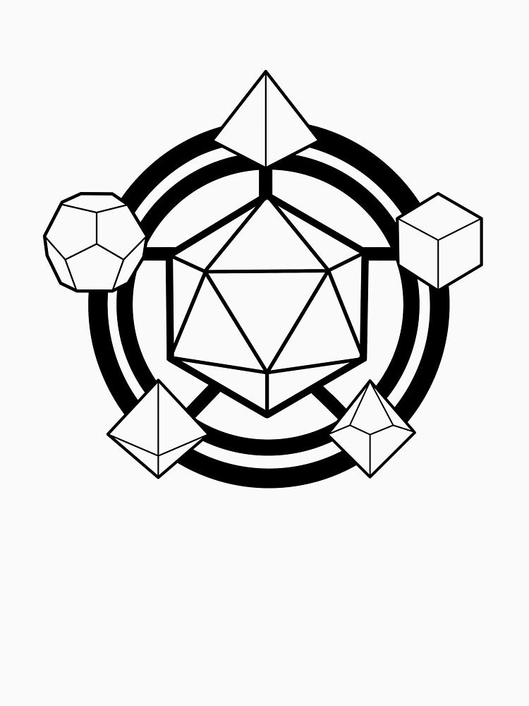 RPG Dice Design Sticker Shirt - Light Background by NateFellhauer Hoodie, Sweatshirt | BlankRebels.com (Image 3)