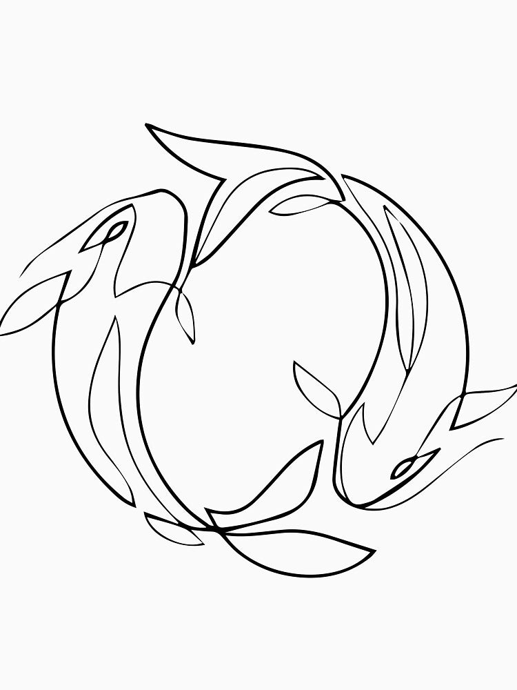 Two Fishes One Line Art by Artie-A T-Shirts, Hoodie, Sweatshirt | BlankRebels.com (Image 3)