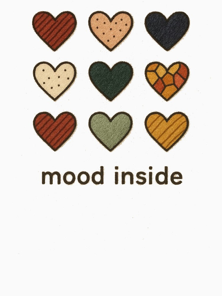 Mood Inside Hearts T-Shirt – Cute Aesthetic Emotional Heart Art by KDesignCrafts Hoodie, Sweatshirt (Image 3)
