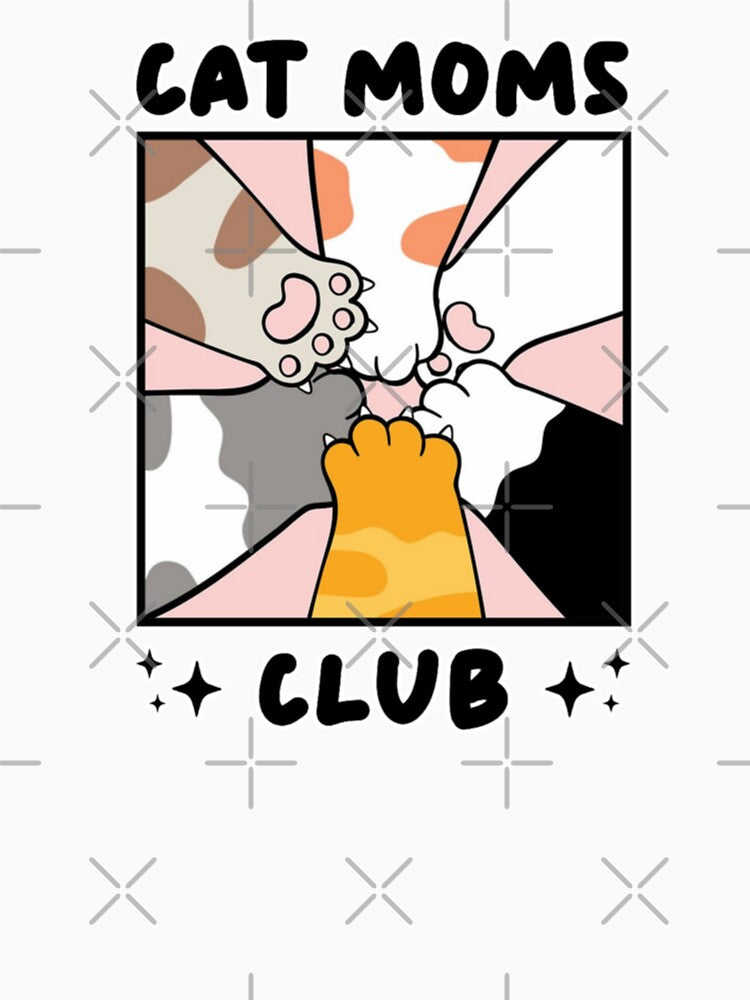 Cat Moms Club - Cute Cat Paws Drawing by JinxyArtistry T-Shirts, Hoodie, Sweatshirt | BlankRebels.com (Image 3)