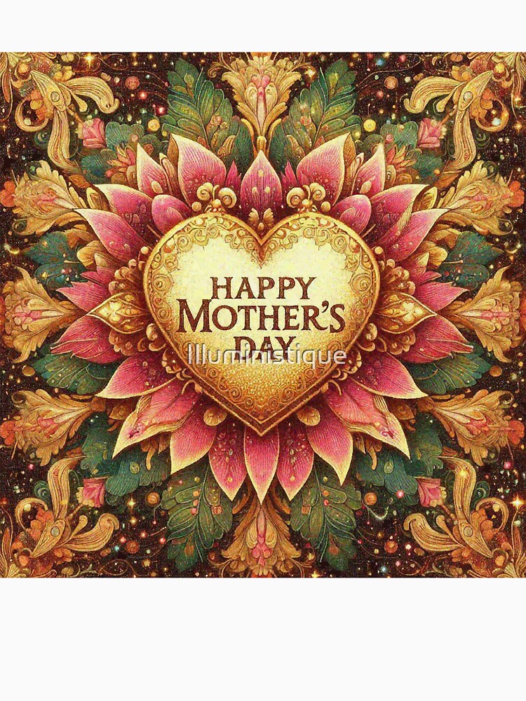 Flower Golden Mothers Day Heart Gift Card by Illuministique T-Shirts, Hoodie, Sweatshirt | BlankRebels.com (Image 3)