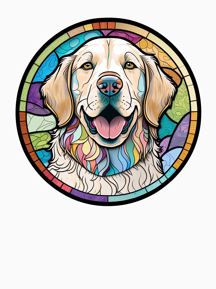 Golden Retriever Stained Glass Dog Golden Retriever by ThePetozoicEra T-Shirts, Hoodie, Sweatshirt (Image 3)