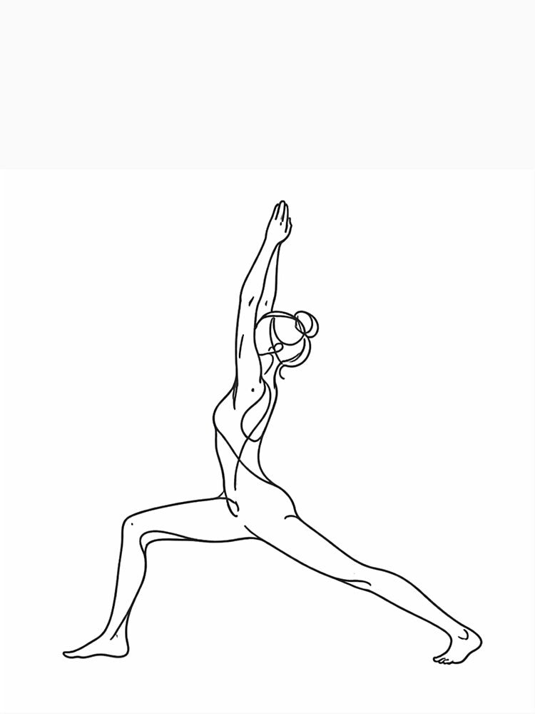Warrior I Yoga Pose One Line Art by BlairWynne