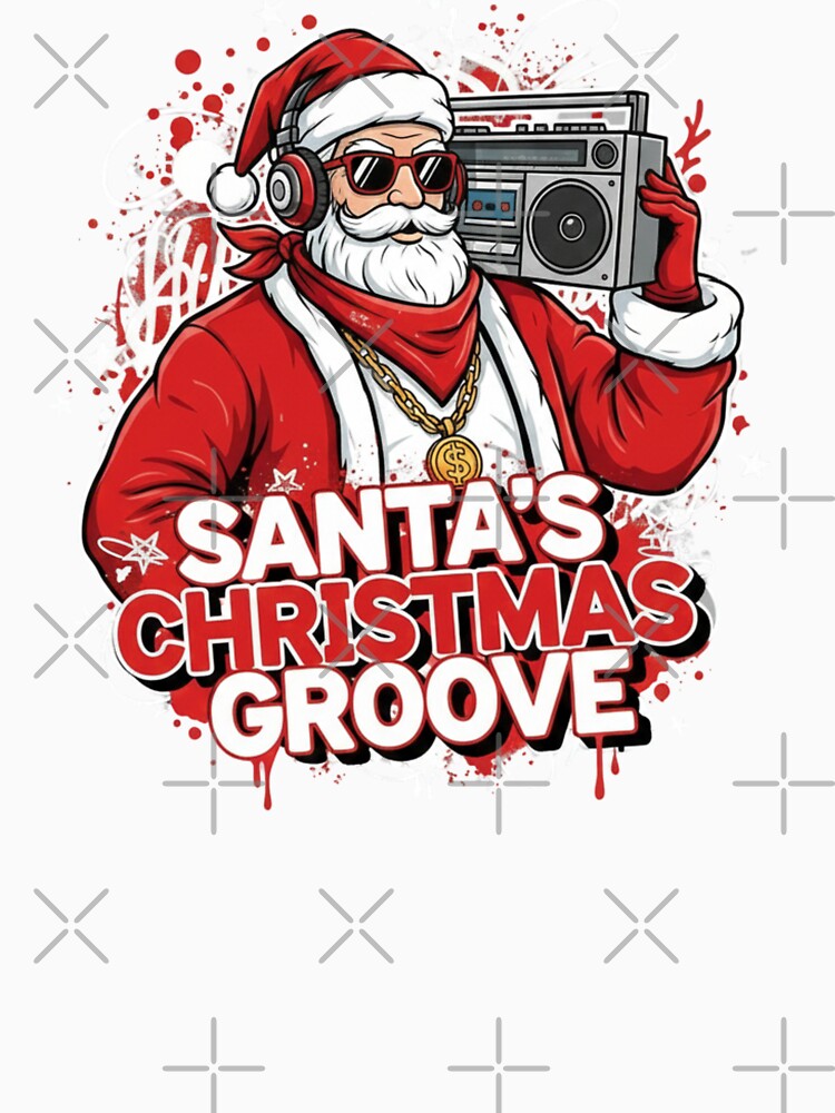 of Santa T-Shirt, Urban Retro Christmas Gift, Cool Grunge Santa Graphic Tee, Modern Holiday Streetwear Shirt by... (Image 3)