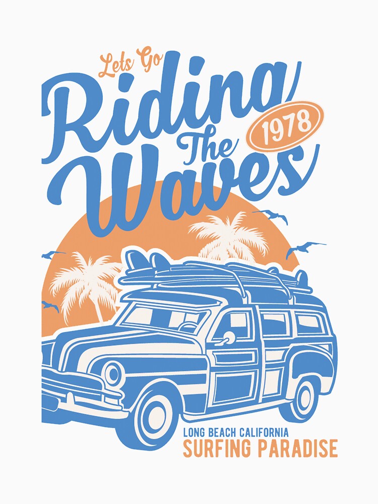 Riding the waves, surfing paradise - Awesome surfing lover Gift by Teenation9 T-Shirts, Hoodie, Sweatshirt (Image 3)