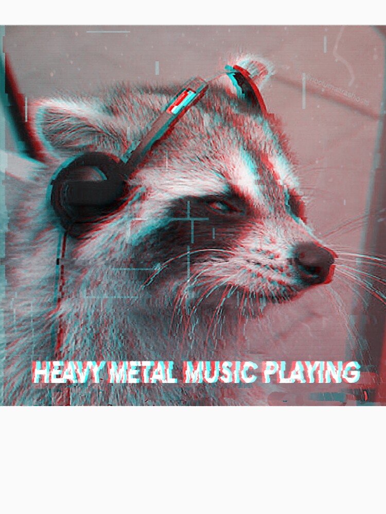 Funny Raccoon Metal Music by CindAmmann T-Shirts, Hoodie, Sweatshirt | BlankRebels.com (Image 3)