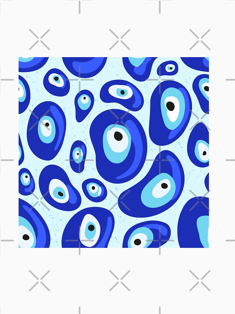 Blue Evil Eye Protection Pebbles Patterns by ruepix T-Shirts, Hoodie, Sweatshirt | BlankRebels.com (Image 3)