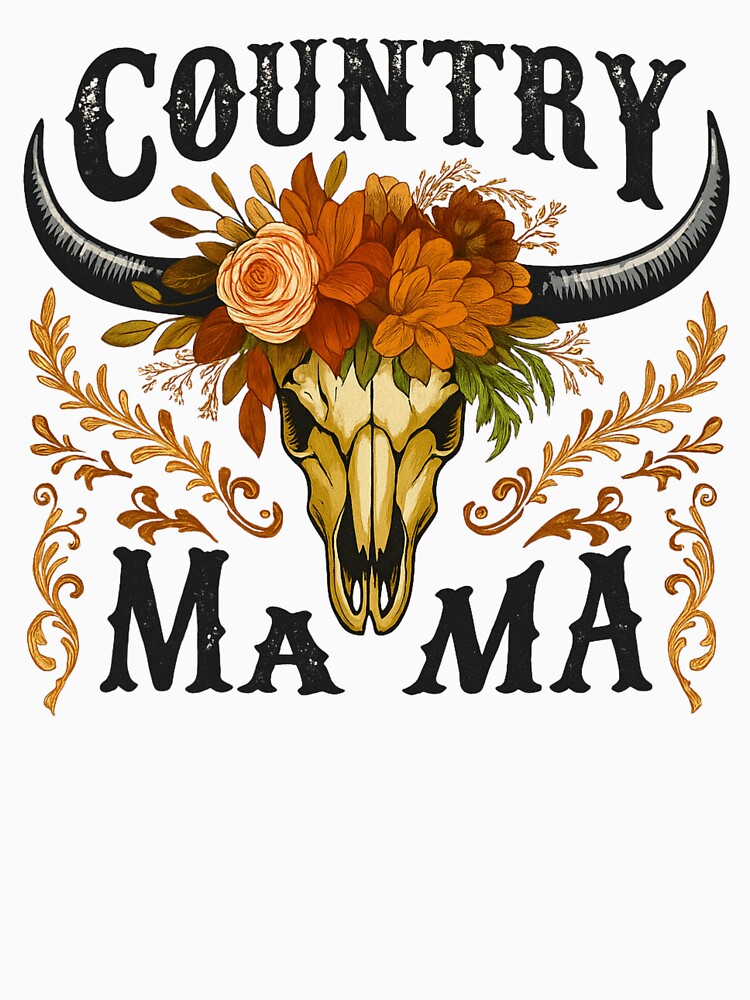 Country Mama Boho Steer Skull Floral Western Southern Aesthetic by haitrieuic96 T-Shirts, Hoodie, Sweatshirt (Image 3)