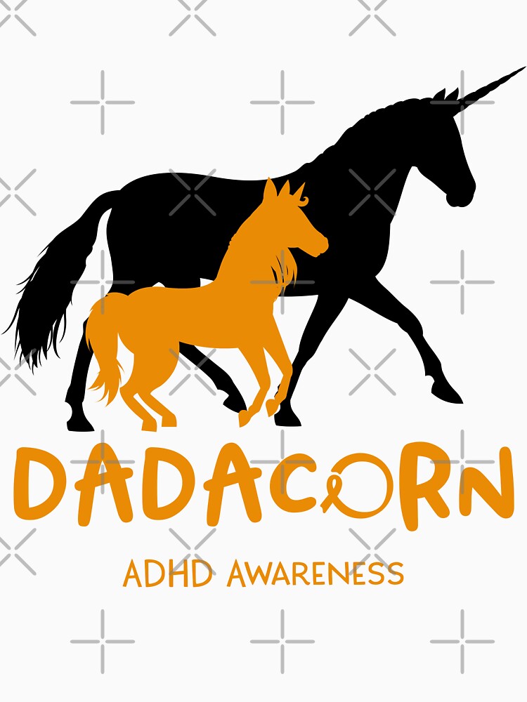 ADHD Awareness Dad Unicorn Dadacorn Support ADHD Warrior by RunningShop T-Shirts, Hoodie, Sweatshirt (Image 2)