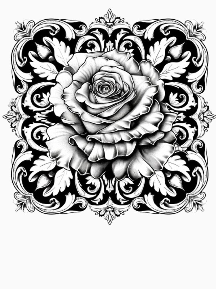 Gothic Ornamental Rose by AlexLineArt T-Shirts, Hoodie, Sweatshirt | BlankRebels.com (Image 3)