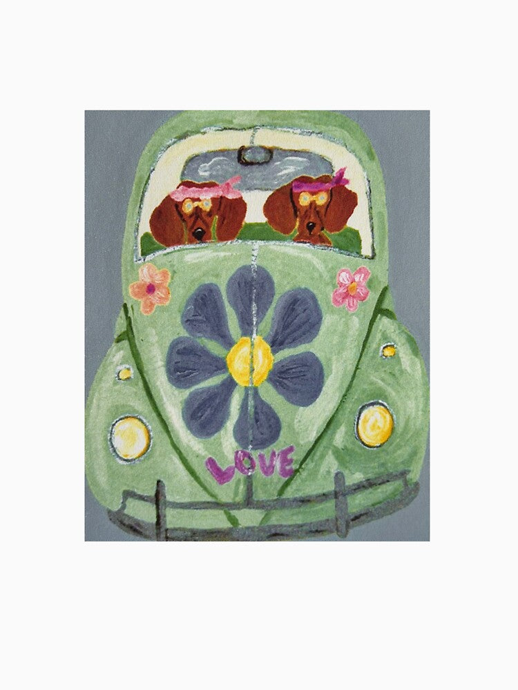 Dachshunds in Hippie car by Squirreldumplings T-Shirts, Hoodie, Sweatshirt | BlankRebels.com (Image 3)
