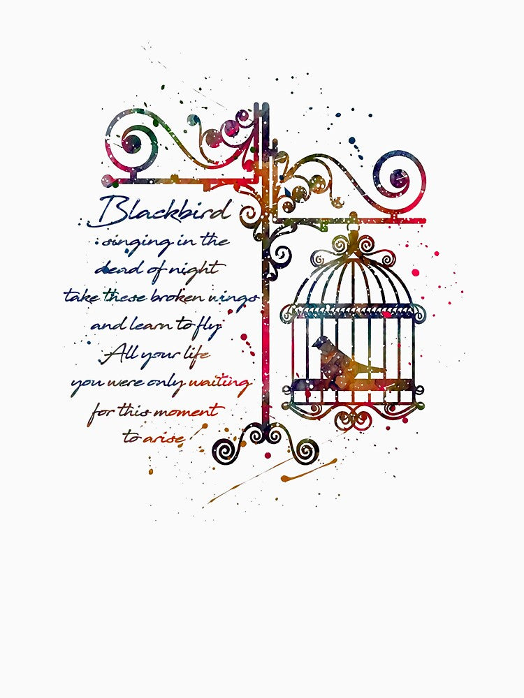 Blackbird Singing In The Dead Of Night Hippie Colorful by RaymondPurves