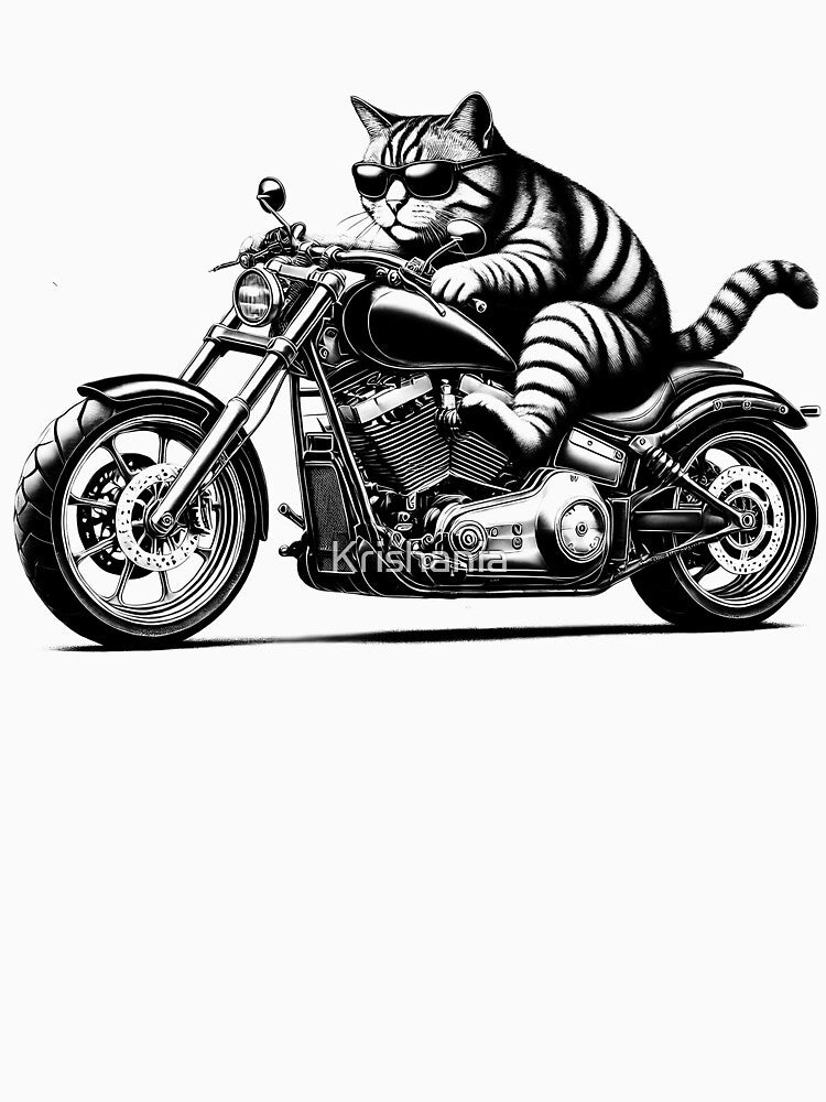 Cool Cat Riding a Motorcycle Biker Kitten Lover by Kimberley King Art  King Art T-Shirts, Hoodie, Sweatshirt (Image 3)