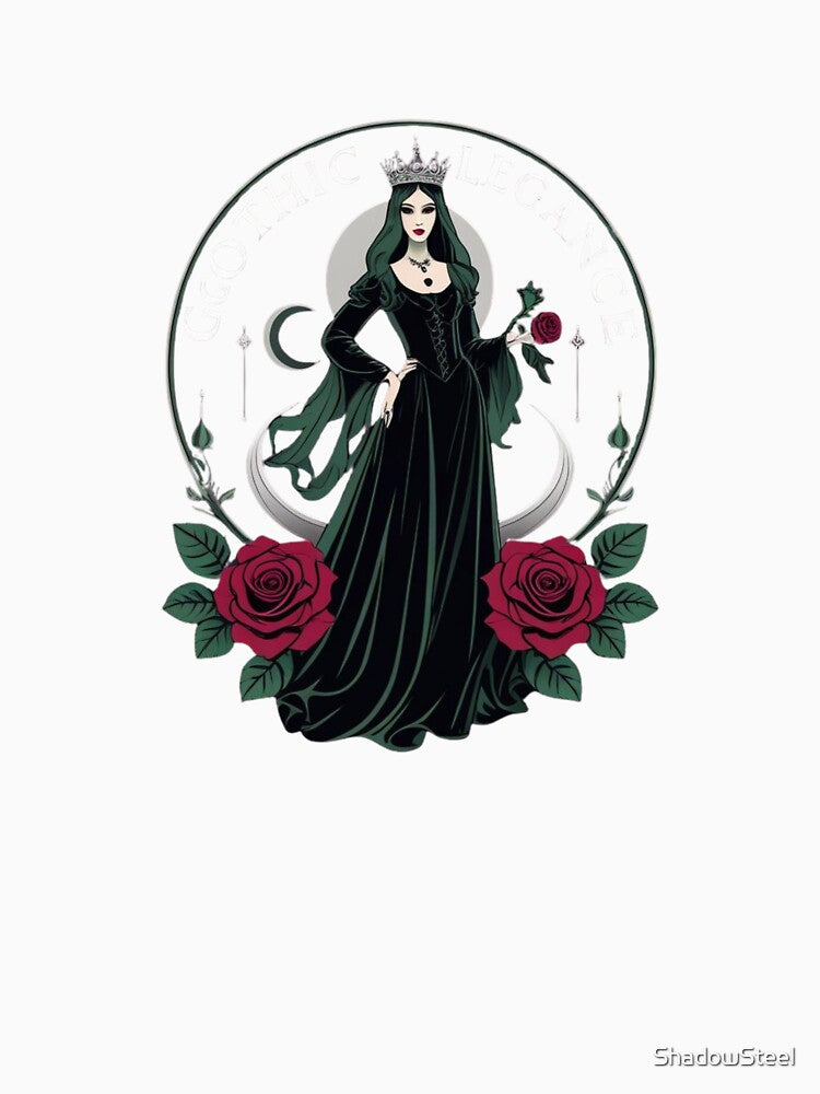 Gothic Portrait of a Mysterious Lady by ShadowSteel T-Shirts, Hoodie, Sweatshirt | BlankRebels.com (Image 3)