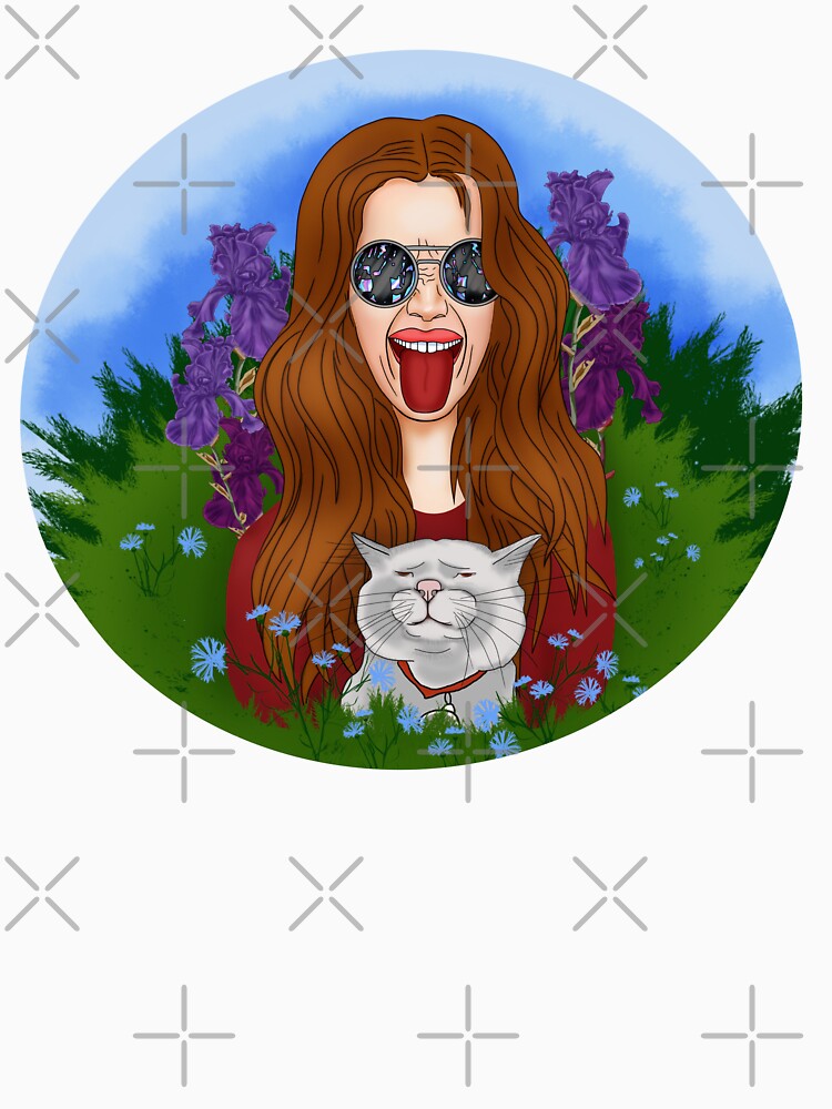 Hippie girl with a cat by KateQR