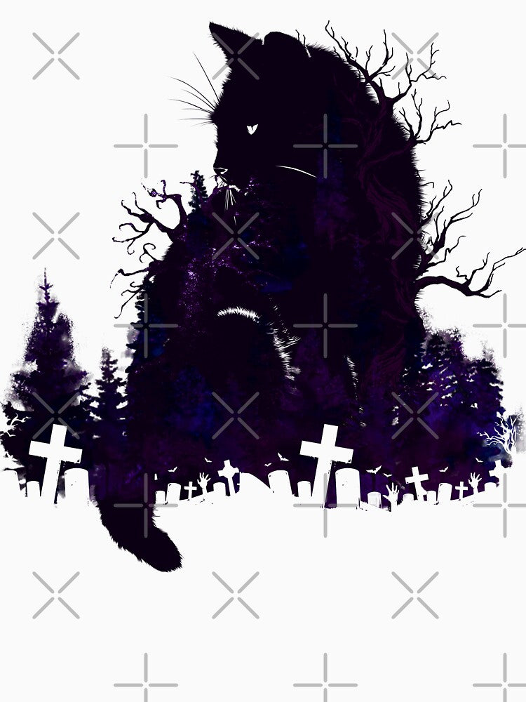 Black Cat Halloween Spooky by Pixelish T-Shirts, Hoodie, Sweatshirt | BlankRebels.com (Image 3)
